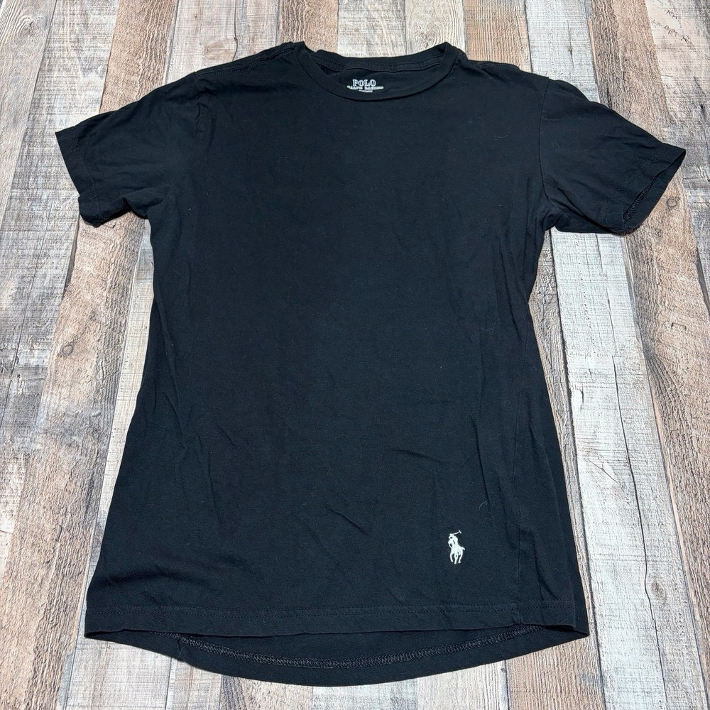 Polo Ralph Lauren T Shirt Mens M‎ Black Pony Logo Crew Neck Classic Cotton